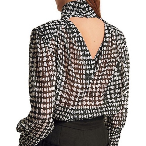 NWT BA&SH Baldwin V-Back Blouse Size 0 - Picture 2 of 10